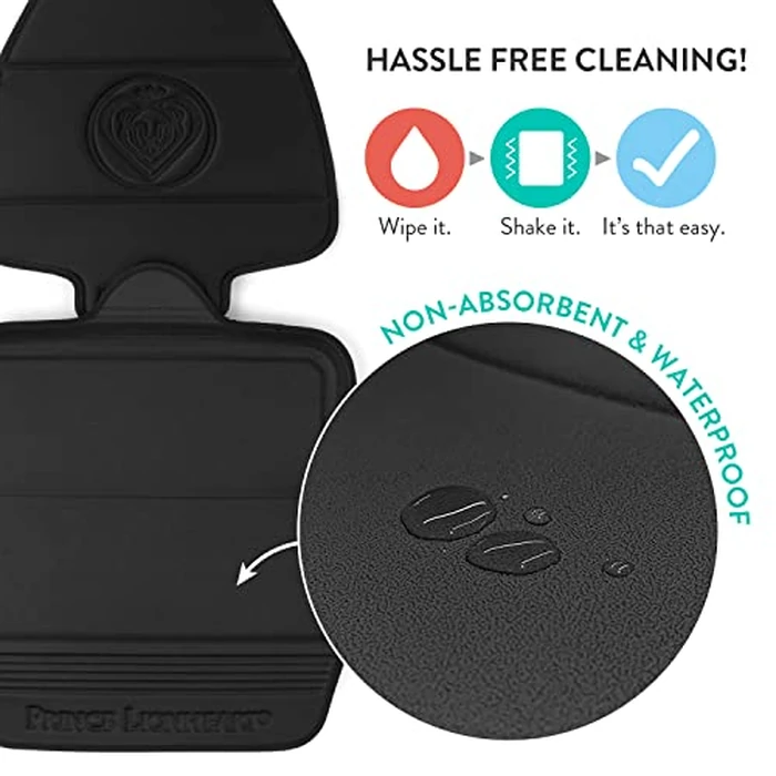 Prince Lionheart Car Seat Protector, The Only 2 Stage Seatsaver Designed with Thick Padding, Nonabsorbent, Waterproof, PVC Foam Material. Compatible With all Baby and Toddler Car Seats(Black) by Prince Lionheart - Image 5