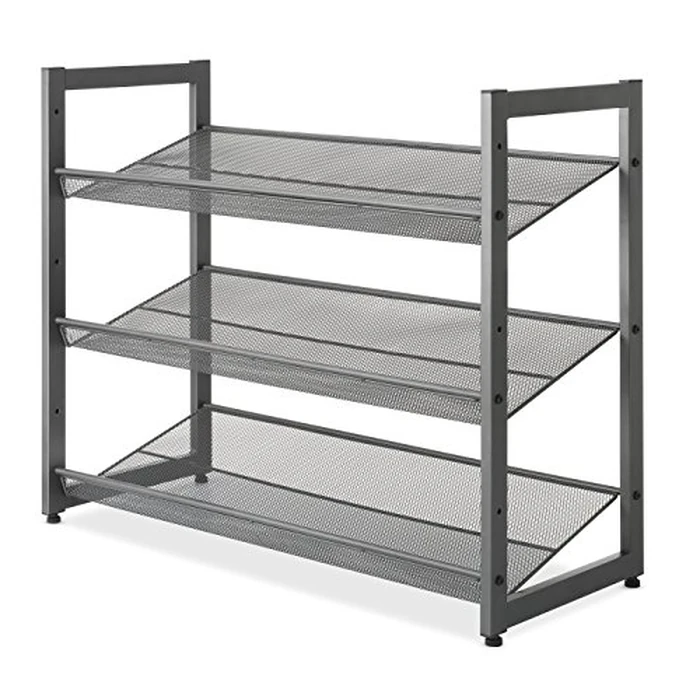Whitmor Steel Mesh 3-Tier Shoe Rack, Gunmetal Gray by WHITMOR - Used - Good condition