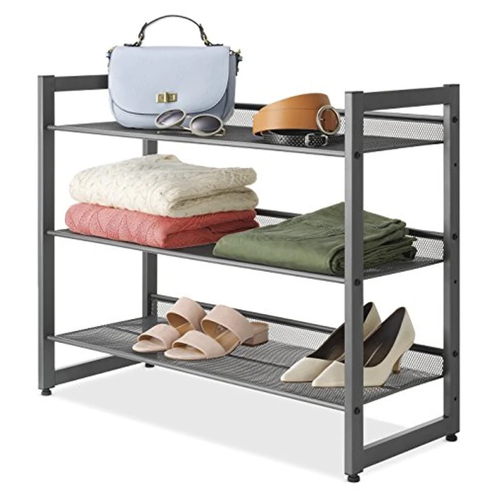 Whitmor Steel Mesh 3-Tier Shoe Rack, Gunmetal Gray by WHITMOR - Image 3