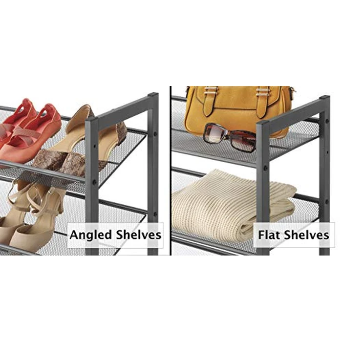 Whitmor Steel Mesh 3-Tier Shoe Rack, Gunmetal Gray by WHITMOR - Image 4