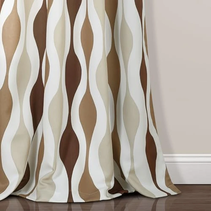 Lush Decor Mid Century Geo Room Darkening Window Curtain Panels Pair 52" W x 84" L Neutral - Retro Curtains for Living Room - Vintage Drapes by Lush Decor - Image 5