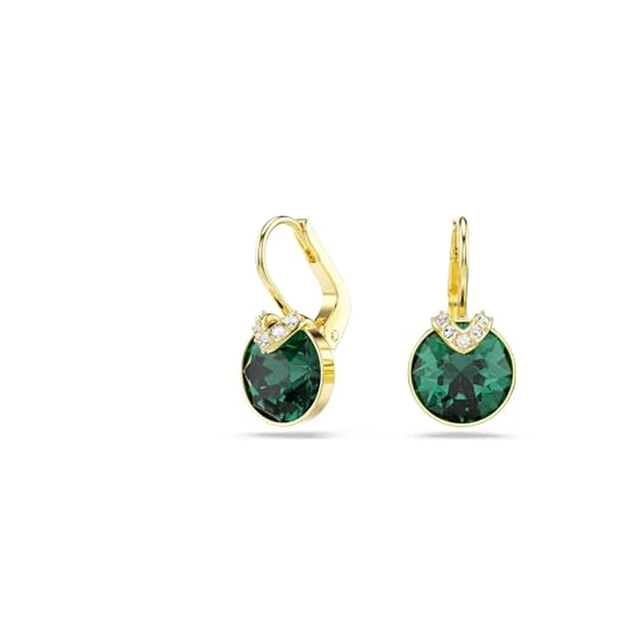 Swarovski Bella V drop earrings, Round cut, Green, Gold-tone finish by Swarovski - Used - Like New condition - US$67.84