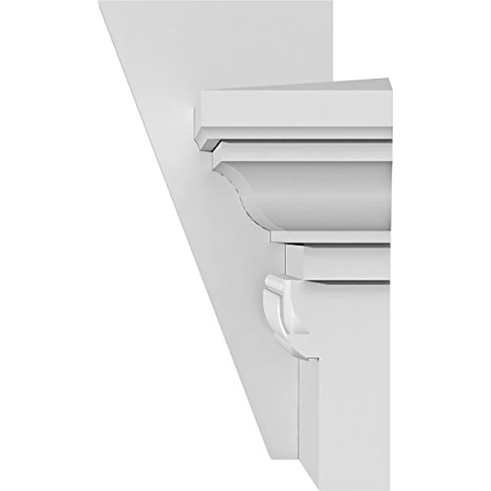 Endurathane Traditional Crosshead w/Flat Keystone and Egg & Dart Trim, 86" Bottom Width x 89 1/2" Top Width x 6"H x 1"P, Factory Primed by Ekena Millwork - Image 4