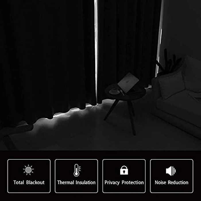 DWCN Blackout Curtains Thermal Insulated Room Darkening Grommet Window Treatment Solid Block Light Curtain Drapes for Bedroom Living Room 42 x 45 Inches Long, 2 Thick Ivory Panels by DWCN - Image 4