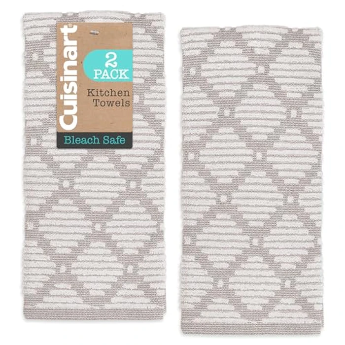 Best Brands Cuisinart Kitchen Towels 2 Pack - 100% Cotton Dish Towels for Kitchen Drying, Bleach Safe & Super Absorbent Hand Towels 18”x28”, Durable Soft Cotton Tea Towels for Everyday Cleaning by Best Brands - Image 1