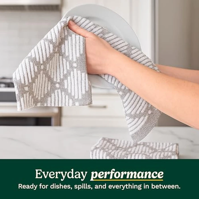 Best Brands Cuisinart Kitchen Towels 2 Pack - 100% Cotton Dish Towels for Kitchen Drying, Bleach Safe & Super Absorbent Hand Towels 18”x28”, Durable Soft Cotton Tea Towels for Everyday Cleaning by Best Brands - Image 2
