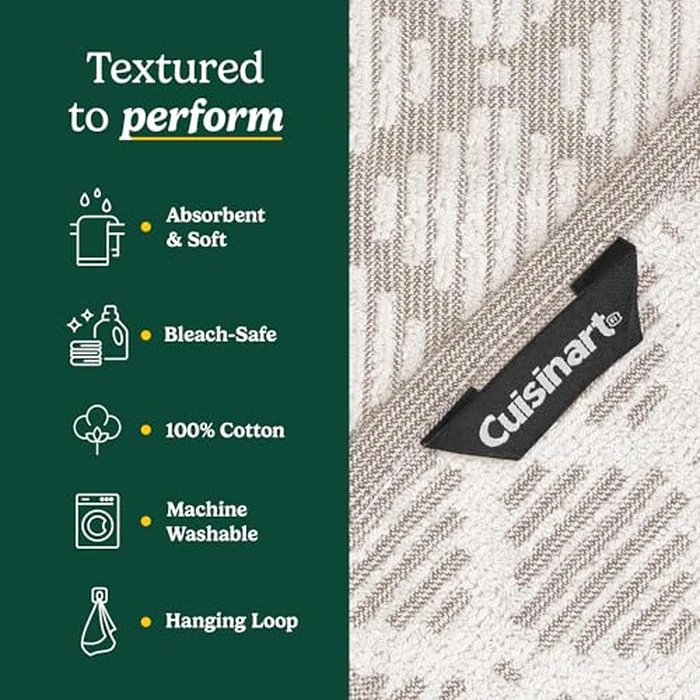 Best Brands Cuisinart Kitchen Towels 2 Pack - 100% Cotton Dish Towels for Kitchen Drying, Bleach Safe & Super Absorbent Hand Towels 18”x28”, Durable Soft Cotton Tea Towels for Everyday Cleaning by Best Brands - Image 4