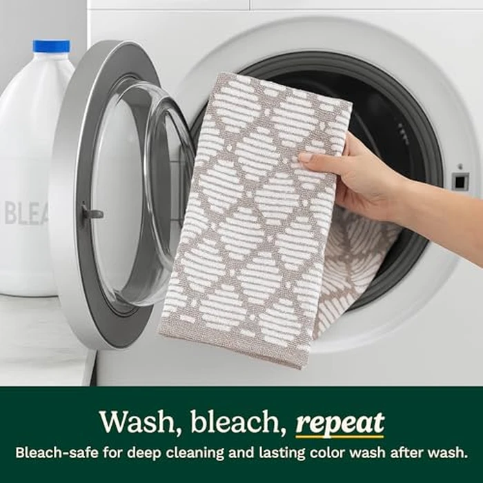 Best Brands Cuisinart Kitchen Towels 2 Pack - 100% Cotton Dish Towels for Kitchen Drying, Bleach Safe & Super Absorbent Hand Towels 18”x28”, Durable Soft Cotton Tea Towels for Everyday Cleaning by Best Brands - Image 5