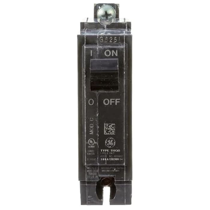 ABB TEY/Q-Line(R) THQB1125 Miniature Circuit Breaker • 25A Single Pole Breaker • 120/240 VAC, 10 kA Interrupt • Thermal Magnetic Trip • Bolt-On Installation • HACR & SWD Rated by GE - Used - Like New condition
