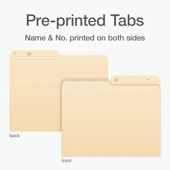Pendaflex File Folders, 100/Box, 1/2 Cut Tab, Letter Size, Manila, Durable & Tear-Resistant File Organizers for Office, Home & School Filing Systems, Reversible & Eco-Friendly Design by Pendaflex - Image 4