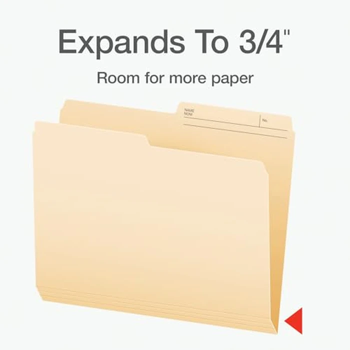 Pendaflex File Folders, 100/Box, 1/2 Cut Tab, Letter Size, Manila, Durable & Tear-Resistant File Organizers for Office, Home & School Filing Systems, Reversible & Eco-Friendly Design by Pendaflex - Image 5