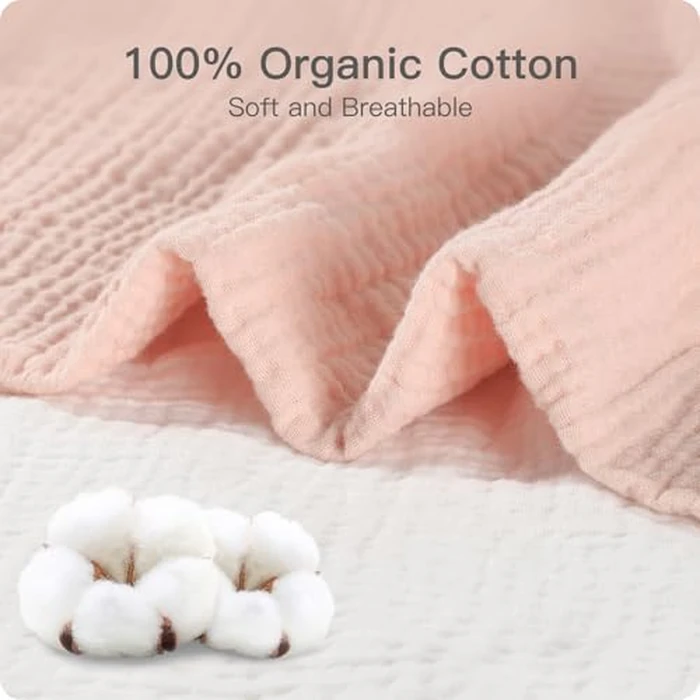 Knirose 100% Organic Cotton Muslin Baby Bassinet Sheets 2 Pack for Baby Girl Boy, Soft Fitted Mattress Cover Compatible with Jestonten/MEICHYUN/Youluzhen/Hichangto Bedside Sleeper Protector Sheet by Knirose - Image 4