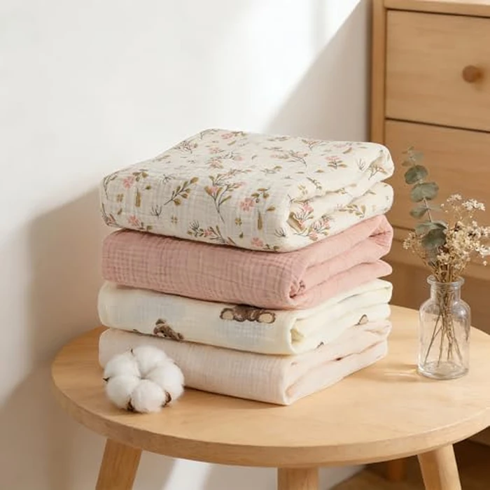 Knirose 100% Organic Cotton Muslin Baby Bassinet Sheets 2 Pack for Baby Girl Boy, Soft Fitted Mattress Cover Compatible with Jestonten/MEICHYUN/Youluzhen/Hichangto Bedside Sleeper Protector Sheet by Knirose - Image 9