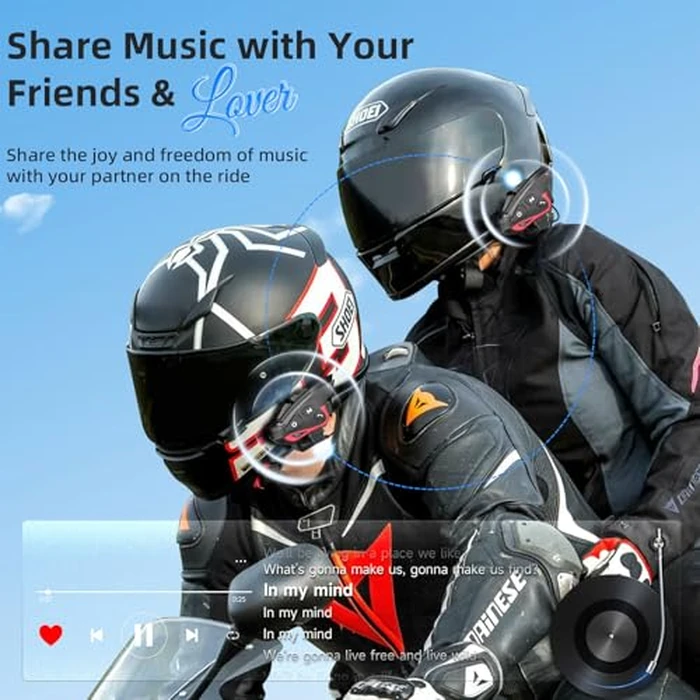 Moman Motorcycle Intercom Headset, CP-S 8 Riders 2000M Group Helmet Communication System, Universal Pairing with HiFi Noise Cancellation Music Share FM Radio Helmet Group Communicator for Motorbike by Moman - Image 5