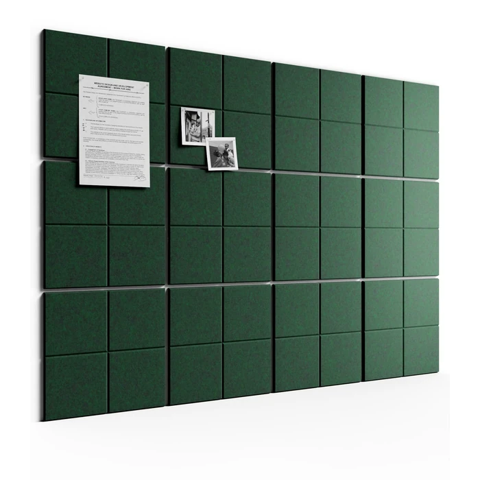 Bumusty Large Felt Bulletin Board, 48" x 36" Cork Board Alternative, 12-Pack Wall Tiles with 4-Compartment Design, 30 Push Pins, 70 Adhesive Tabs, Ideal for Office & Home Decor, Pine Green by Bumusty - Used - Like New condition - US$15.94
