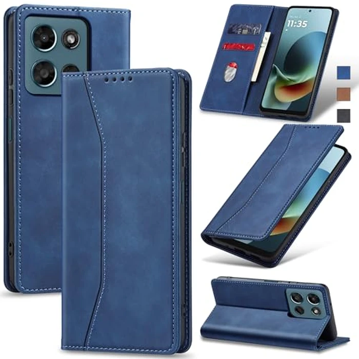 Jasonyu Flip Wallet Case for Moto G Play/G 5G (2026),Leather Magnetic Folio Cover with Card Holder,Kickstand - TPU Shockproof Durable Protective Phone Case,Blue by Jasonyu - Used - Like New condition - CA$18.33