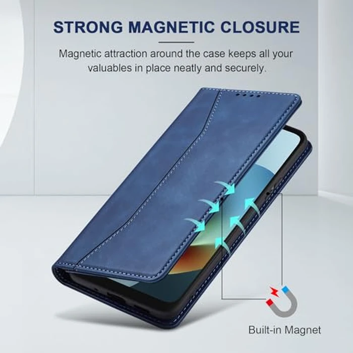 Jasonyu Flip Wallet Case for Moto G Play/G 5G (2026),Leather Magnetic Folio Cover with Card Holder,Kickstand - TPU Shockproof Durable Protective Phone Case,Blue by Jasonyu - Image 3