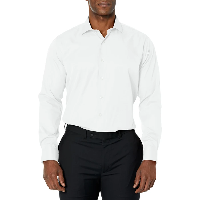 a.x.n.y Slim Fit Solid Cotton Dress Shirt White by AXNY - Used - Very Good condition