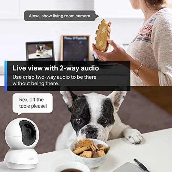 Tapo TP-Link 2K Pan Tilt Security Camera for Baby Monitor, Dog Camera w/Motion Detection, 2-Way Audio Siren, Night Vision, Cloud &SD Card Storage (Up to 256 GB), Works with Alexa & Google Home (C210) by Tapo - Image 5
