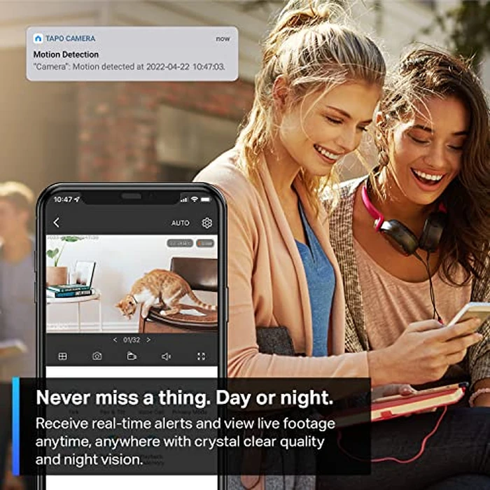 Tapo TP-Link 2K Pan Tilt Security Camera for Baby Monitor, Dog Camera w/Motion Detection, 2-Way Audio Siren, Night Vision, Cloud &SD Card Storage (Up to 256 GB), Works with Alexa & Google Home (C210) by Tapo - Image 6