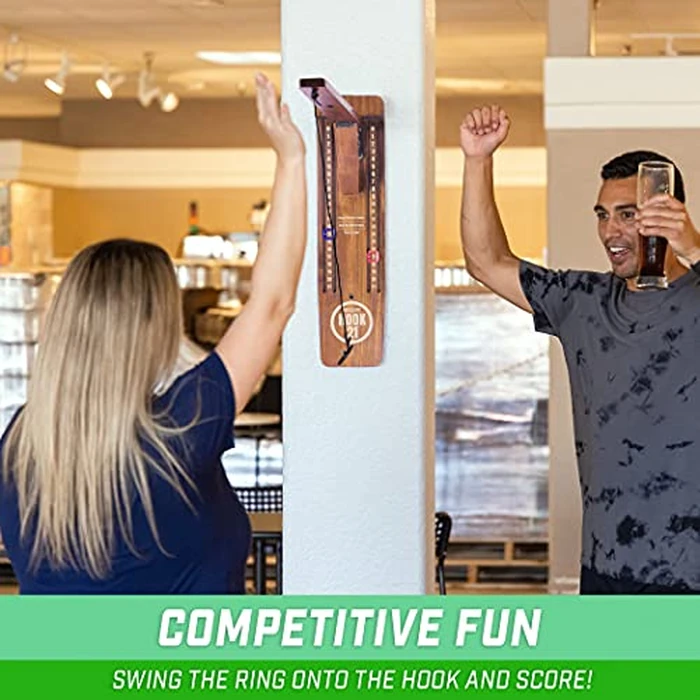 GoSports Hook 21 Wall Mount Ring Swing Game - Play Indoors or Outdoors with Foldable Arm by GoSports - Image 7