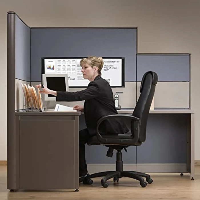 MasterVision Personal Cubicle Dry Erase White Board, Magnetic, Extra Wide, 14" x 36", Black Aluminum Frame by MASTERVISION - Image 3