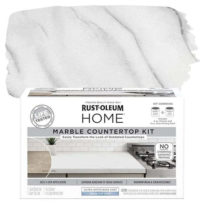 Rust-Oleum 384964 Home Marble Countertop Coating Kit, 72 fl oz, White by Rust-Oleum Home - Used - Like New condition - US$58.34