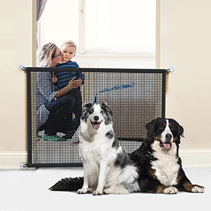 Dog Gate for Stairs Pet Gates for The House: Mesh Dogs Screen Gate for Doorways Stairways Indoor Safety 30 inches Tall, 50 inch Wide by Cupount - Used - Very Good condition