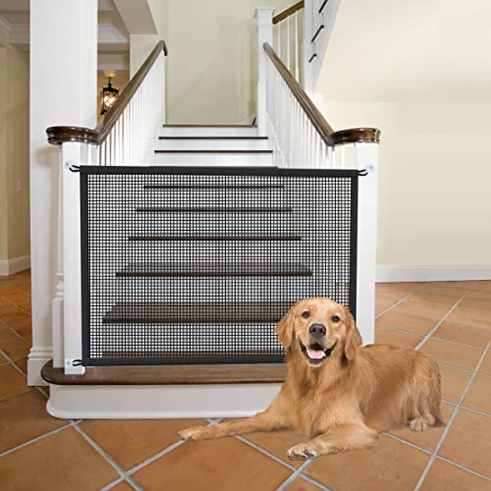 Dog Gate for Stairs Pet Gates for The House: Mesh Dogs Screen Gate for Doorways Stairways Indoor Safety 30 inches Tall, 50 inch Wide by Cupount - Image 2