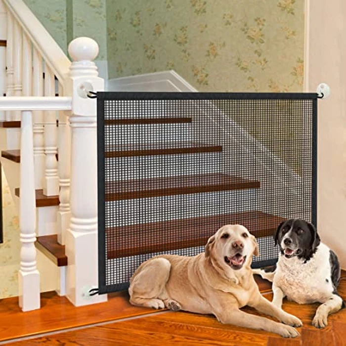 Dog Gate for Stairs Pet Gates for The House: Mesh Dogs Screen Gate for Doorways Stairways Indoor Safety 30 inches Tall, 50 inch Wide by Cupount - Image 3