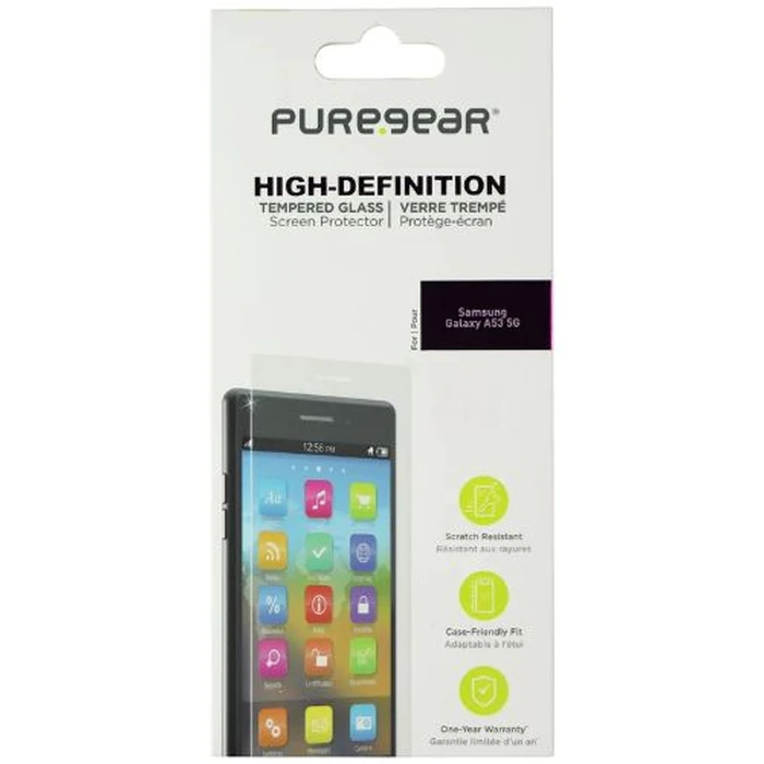 PureGear HD Tempered Glass Screen Protector for Galaxy A53 (5G) - Clear by PureGear - Refurbished - Brand New condition