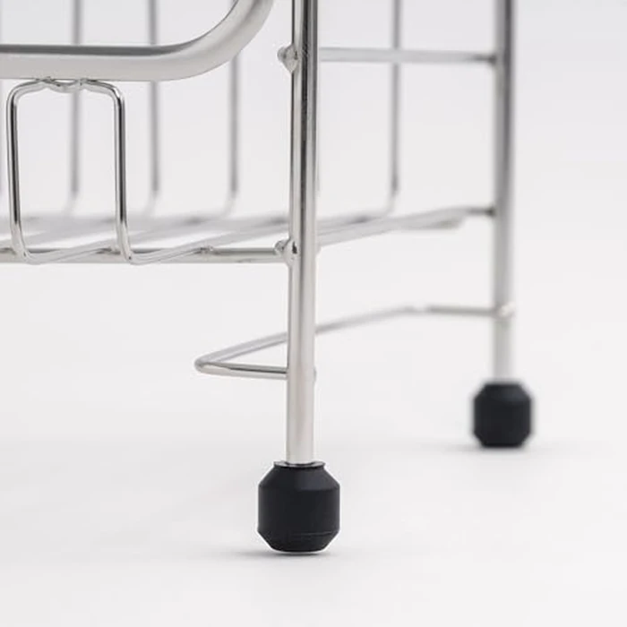 IRIS USA Dish Drying Rack, 2-Tier, Rustproof Dish Rack, Stainless Steel Kitchen Drying Rack with Utensil Holder, Drainboard, 360 degrees Adjustable Drain Spout, Non-Skid, 40cm L x 28cm W, Black by IRIS - Image 5