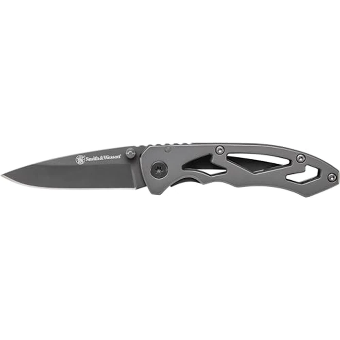 Smith & Wesson CK400 5.4in High Carbon S.S. Folding Knife with a 2.2in Drop Point Blade and Stainless Steel Handle for Outdoor, Tactical, Survival and EDC by Smith & Wesson - Used - Very Good condition - US$11.93