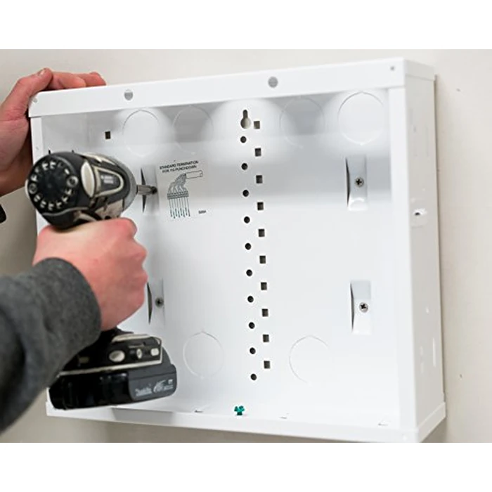 Legrand - OnQ 12 Inch Cable Management, in-Wall Media Box, Structured Wiring Enclosure, Home Networking Panel with 2.5 Inch Openings for Wires, Glossy White, EN1200 by On-Q - Image 3