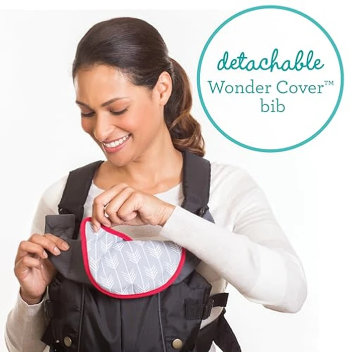 Infantino Swift Classic Carrier with Pocket, 2-Ways to Carry Carrier with Wonder Bib & Essentials Storage Front Pocket for Babies 8-25lb, Adjustable Strap, Black by Infantino - Image 3