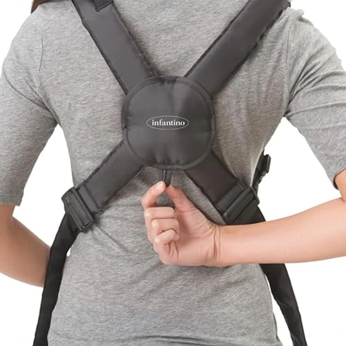 Infantino Swift Classic Carrier with Pocket, 2-Ways to Carry Carrier with Wonder Bib & Essentials Storage Front Pocket for Babies 8-25lb, Adjustable Strap, Black by Infantino - Image 6