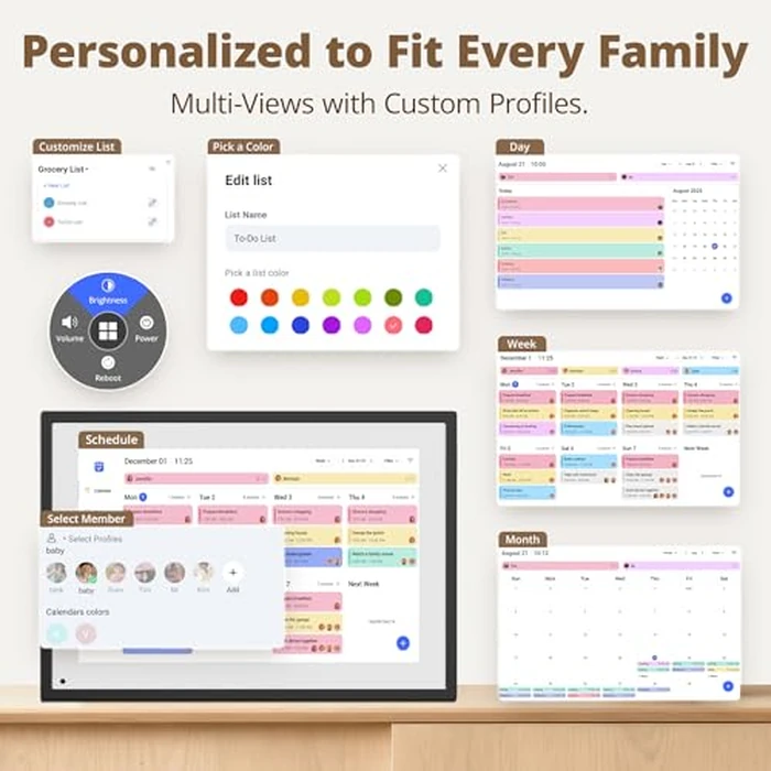 Digital Calendar 10 Inch Touch Screen, Electronic Calendar and Chore Chart for Family Monthly/Weekly Planner, Interactive Smart Calender with Task Rewards, Meal Planner, Desk Mount by Dragon Touch - Image 6