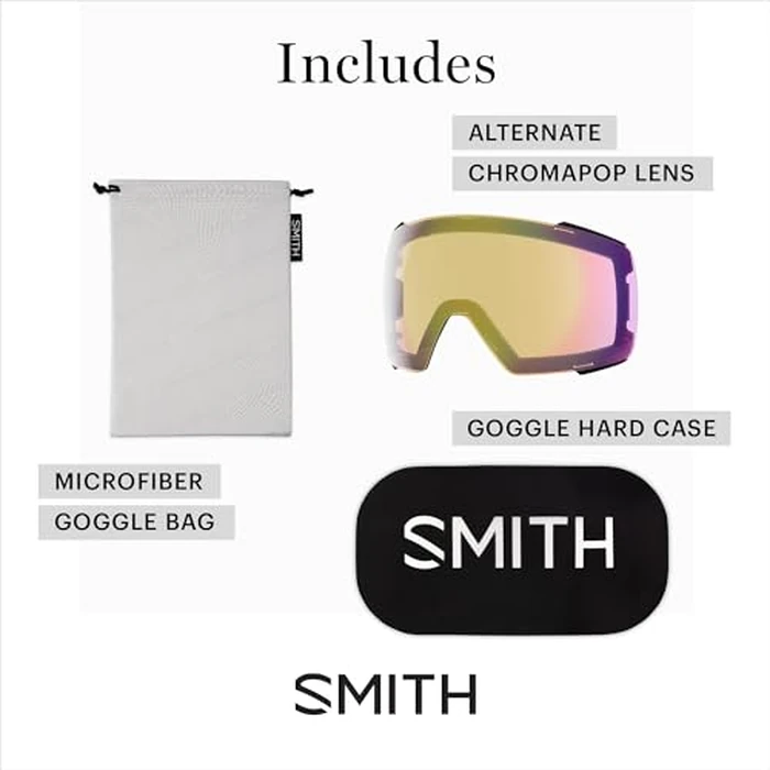 SMITH I/O MAG Goggles with ChromaPop Lens - Performance Snowsports Goggles with Easy Lens Change Technology for Skiing & Snowboarding - for Men & Women - Black + Everyday Red Mirror by SMITH - Image 5