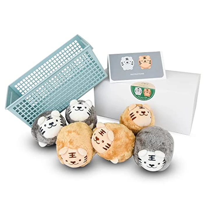 Freshore XL Size Wool Dryer Balls 6 Pcs - Over 2000 Loads,Lovely Tiger Appearance-Reusable,Hypoallergenic Baby Safe & Chemical Free to Reduce Sticky Wool When Drying & Shorten Drying Time... by Freshore - Used - Very Good condition - US$16.02
