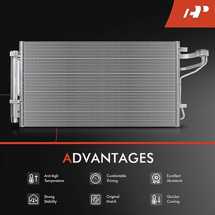 A-Premium A/C Condenser Compatible with 2011-2015 Hyundai Sonata & 2011-2016 Kia Optima, L4 2.4L FULL HYBRID EV-GAS (FHEV) by A-premium - Image 5