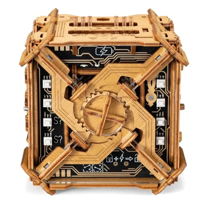 Puzzle Potato Tesla Box - Electronic Puzzle Box - Escape Room Game in a Box - Brain Teaser - 3D Wooden Puzzle for Adults - Money Puzzle Box for Cash Gift - Birthday GiftBox MoneyBox by PUZZLE POTATO - Image 1