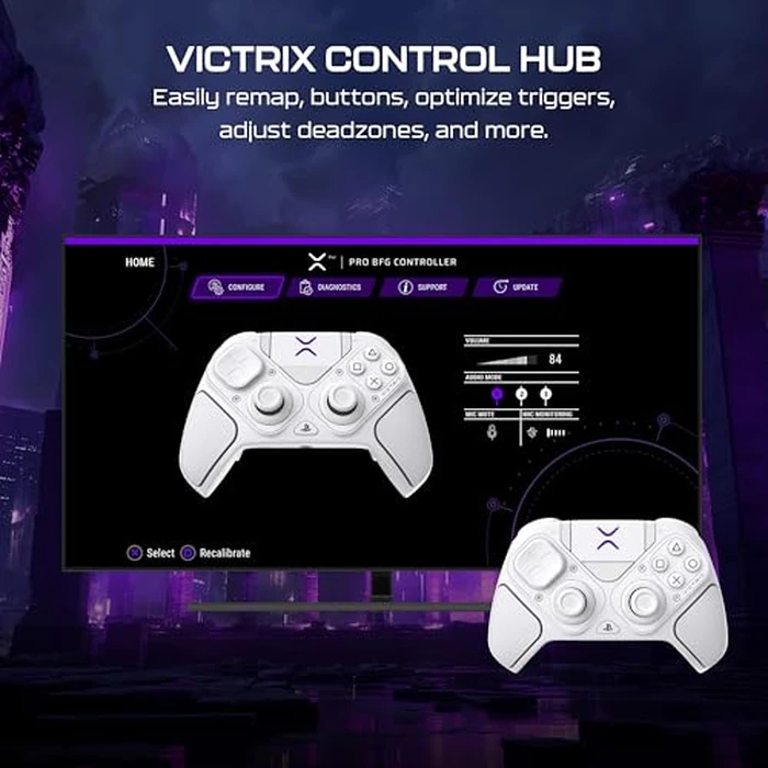 Turtle Beach Victrix Pro BFG Reloaded Wireless Gaming Controller Licensed for PlayStation 5, PS5/PS4/PC Gamepad, Bluetooth, Fightpad, Hall-Effect Thumbsticks/Triggers, Customizable Control App, White by Turtle Beach - Image 6