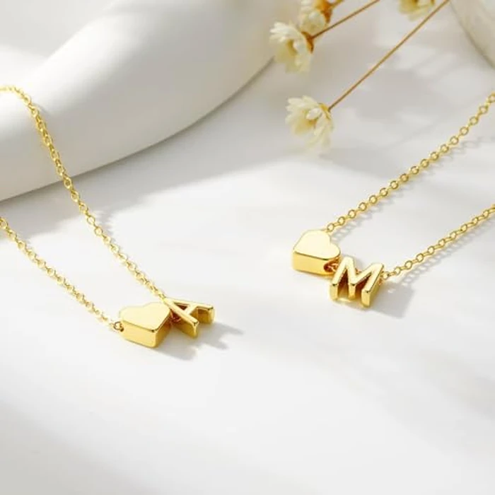 M MOOHAM Initial Bracelets for Women - Dainty 14K-Gold-Plated Heart Initial Letter C Link Charm Bracelets for Women Trendy Gold-Plated Jewelry, Personalized Birthday Gifts for Women by M MOOHAM - Image 5
