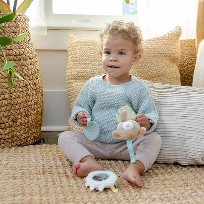 Ingenuity Soothing Essentials Wood Carrier Toy Bar, Montesorri-inspired, 3 Removable Toys, For Ages 0-12 Months by Ingenuity - Image 5