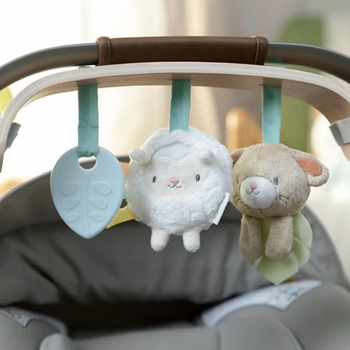 Ingenuity Soothing Essentials Wood Carrier Toy Bar, Montesorri-inspired, 3 Removable Toys, For Ages 0-12 Months by Ingenuity - Image 7