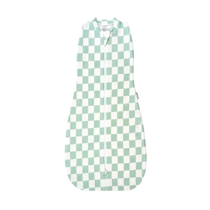 Tiny Twinkle Baby Sleep Sack 0-3 Months 1.0 TOG, Cotton & Elastane Wearable Blanket, Swaddle Transition Micro-Fleece, Machine Washable (Sage Checkers) by Tiny Twinkle - Used - Like New condition - US$18.91
