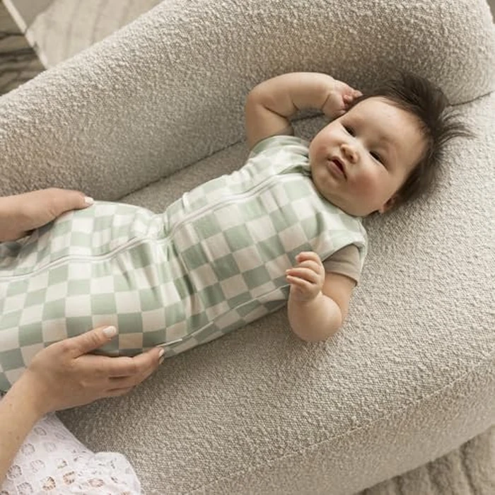 Tiny Twinkle Baby Sleep Sack 0-3 Months 1.0 TOG, Cotton & Elastane Wearable Blanket, Swaddle Transition Micro-Fleece, Machine Washable (Sage Checkers) by Tiny Twinkle - Image 5