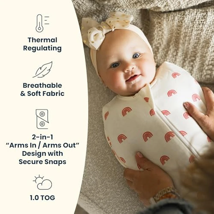 Tiny Twinkle Baby Sleep Sack 0-3 Months 1.0 TOG, Cotton & Elastane Wearable Blanket, Swaddle Transition Micro-Fleece, Machine Washable (Sage Checkers) by Tiny Twinkle - Image 7