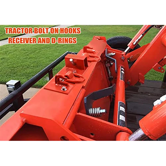 ONECHOI Tractor Bucket Hooks Bolt on Hooks 2” Receiver, G70 Grade Grab Hooks, Forged D Rings, Tow Hook Bolts for Universal Tractor Buckets (Orange 1.5“ Bolt) by ONECHOI - Image 4