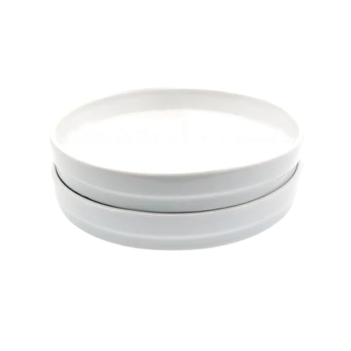 Elk and Friends Kids 7.8” Porcelain White Plates | Suitable for Babies/Toddlers | Microwave & Dishwasher Safe | Non Slip Dinnerware | Snack Dishes | 2 Pack by Elk and Friends - Image 1